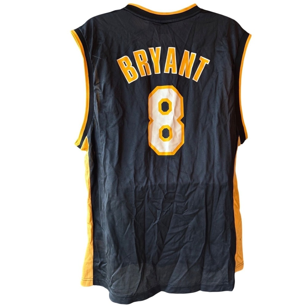 Los Angeles Lakers Kobe Bryant #8 Reebok NBA Jersey Black Gold Size X-Large